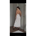 210422 BEYAZ ELBİSE KETEN KUMAŞ