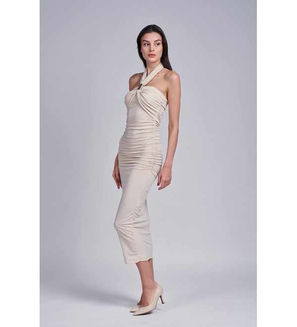210477 KREM ELBİSE