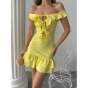 210488 GELB KLEID Tauchergewebe
