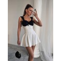 210496 WHITE BLACK DRESS DIVER FABRIC