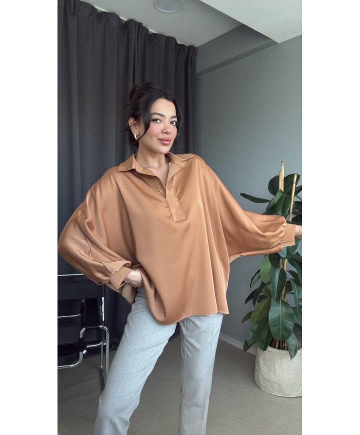 210625 KİREMİT GÖMLEK SATEN KUMAŞ