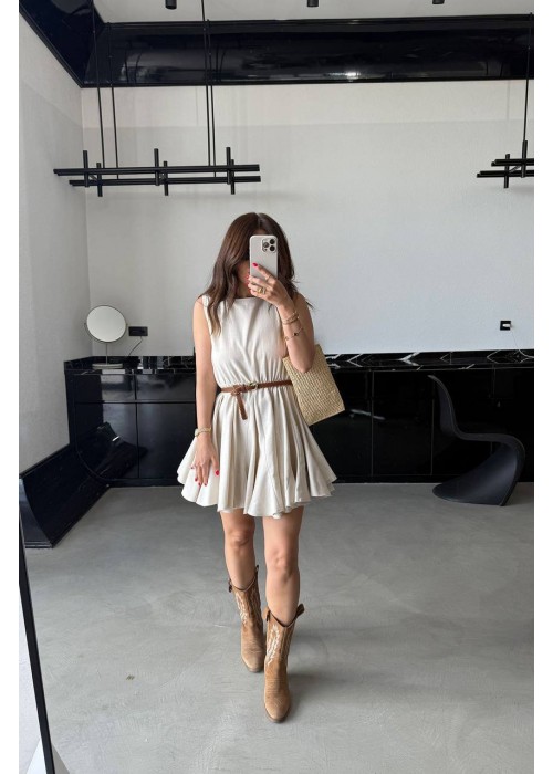 210638 KREM ELBİSE