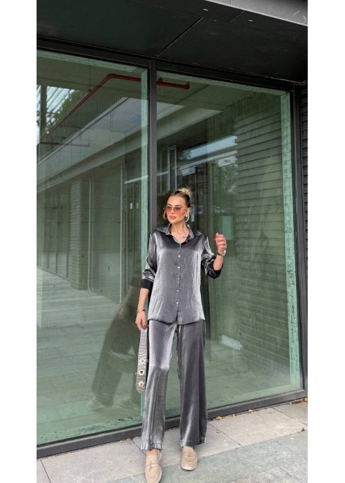 210684 ANTRASİT TAKIM SATEN KUMAŞ