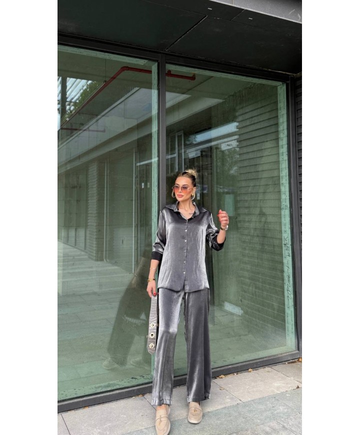 210684 ANTRASİT TAKIM SATEN KUMAŞ