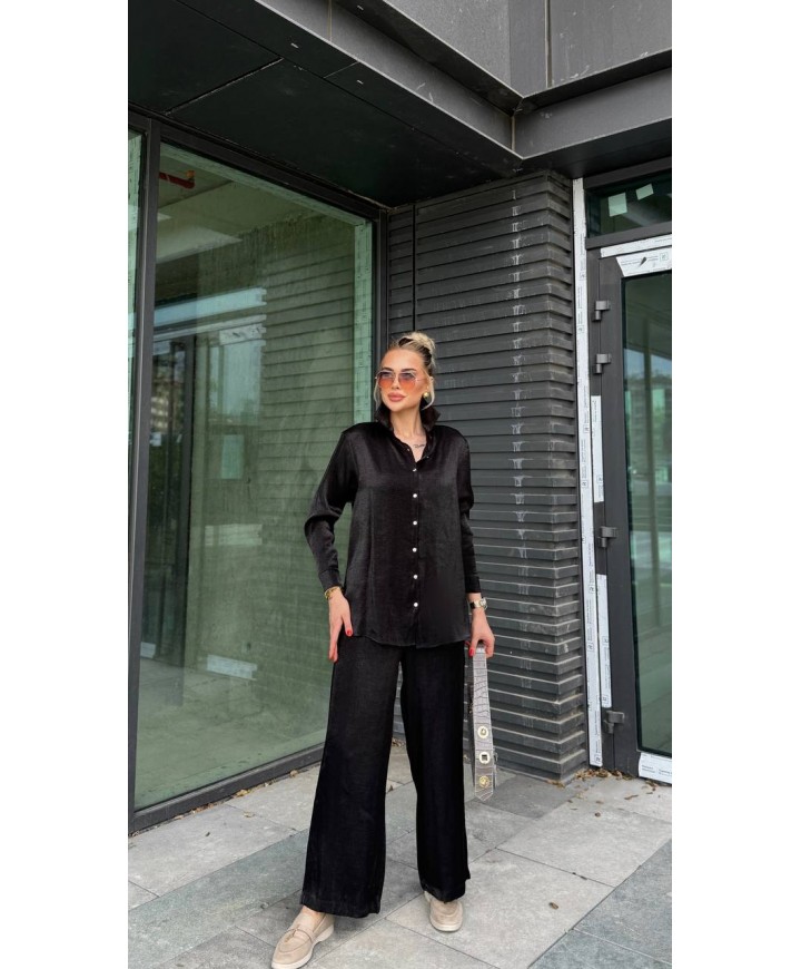 210685 SİYAH TAKIM SATEN KUMAŞ