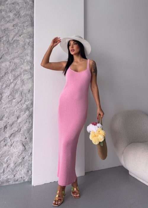 210769 PEMBE ELBİSE TRİKO
