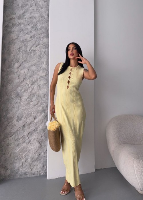 210772 SARI ELBİSE TRİKO