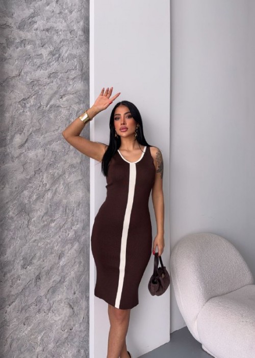 210785 RENKLİ ELBİSE TRİKO