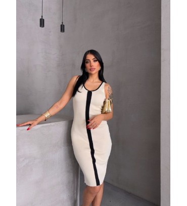 210789 KREM ELBİSE T...