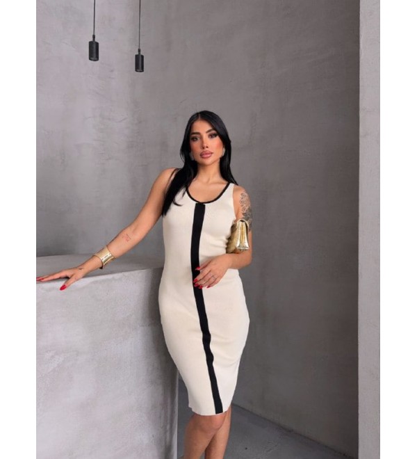 210789 KREM ELBİSE TRİKO