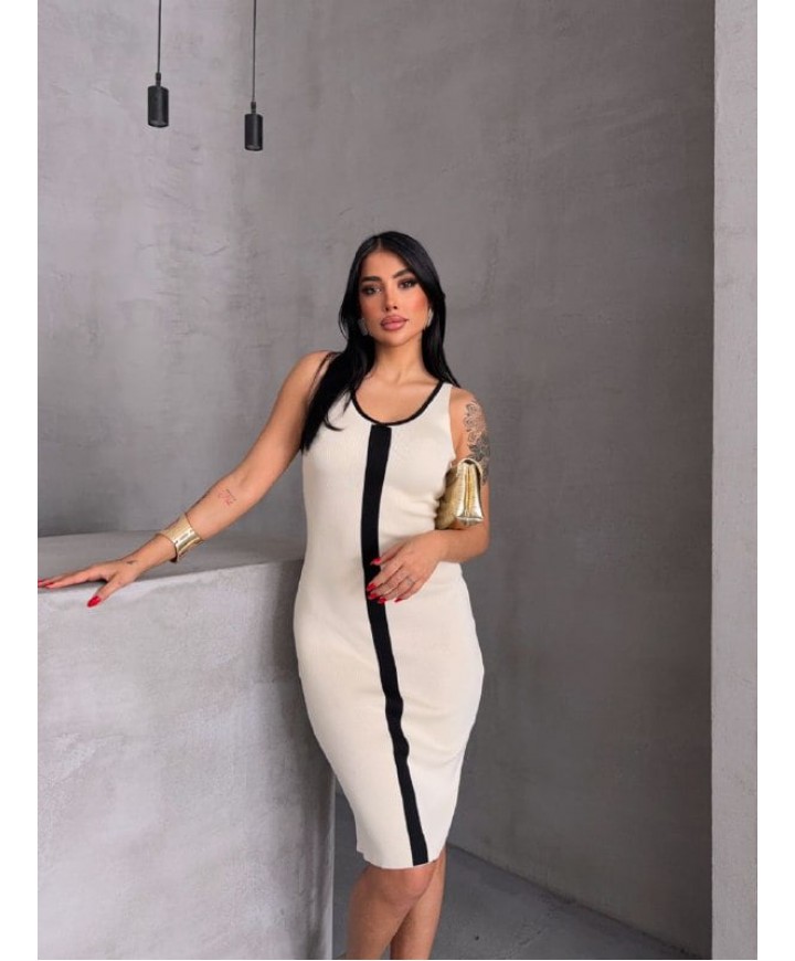 210789 KREM ELBİSE TRİKO