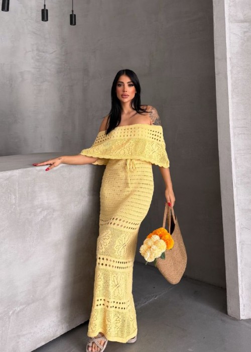 210794 SARI ELBİSE TRİKO