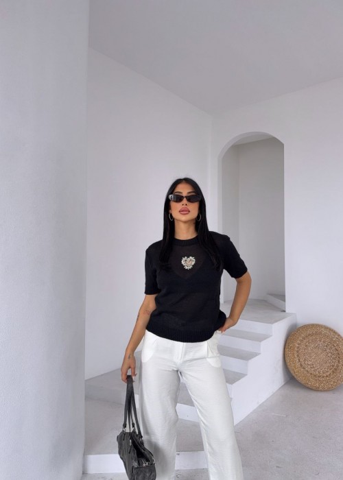 210798 BLACK BLOUSE KNITWEAR