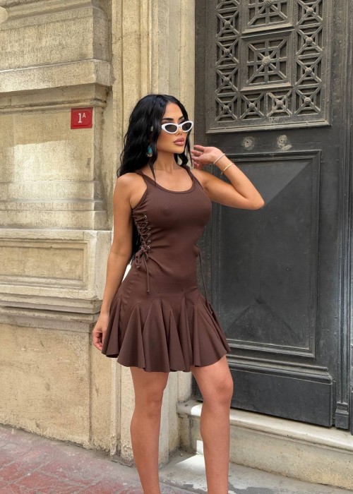 210834 KAHVE ELBİSE