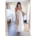 210944 GEMUSTERT COCKRAİLKLEİD CHIFFON STOFF