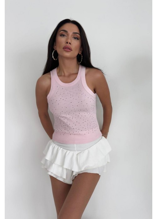211007 PEMBE TSHIRT İŞLEMELİ