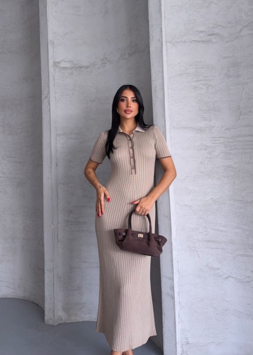 211094 KAFFEE KLEID STRICKWAREN