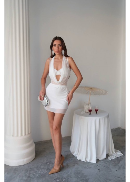 211111 BEYAZ ELBİSE LYCRA
