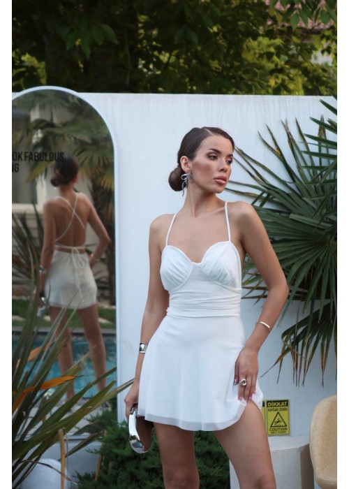 211115 BEYAZ ELBİSE LYCRA