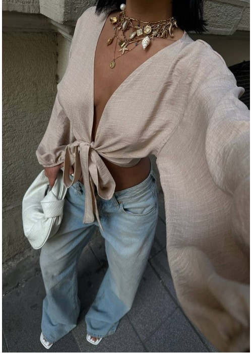 211169 CREAM BLOUSE LINEN FABRIC