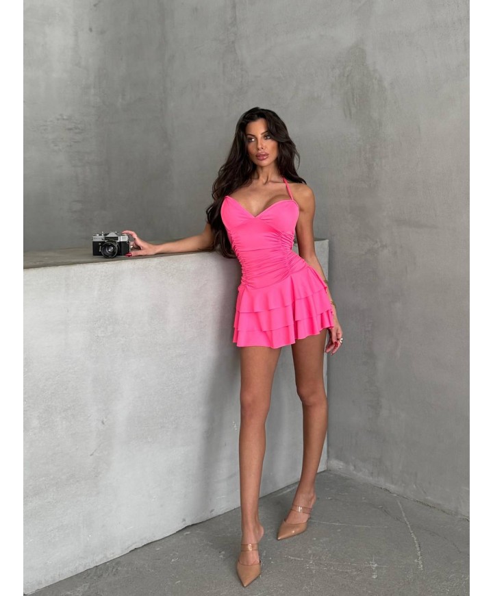 211354 PEMBE ELBİSE MİCRO KUMAŞ