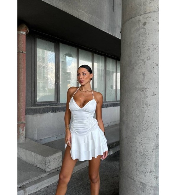 211358 BEYAZ ELBİSE MİCRO KUMAŞ