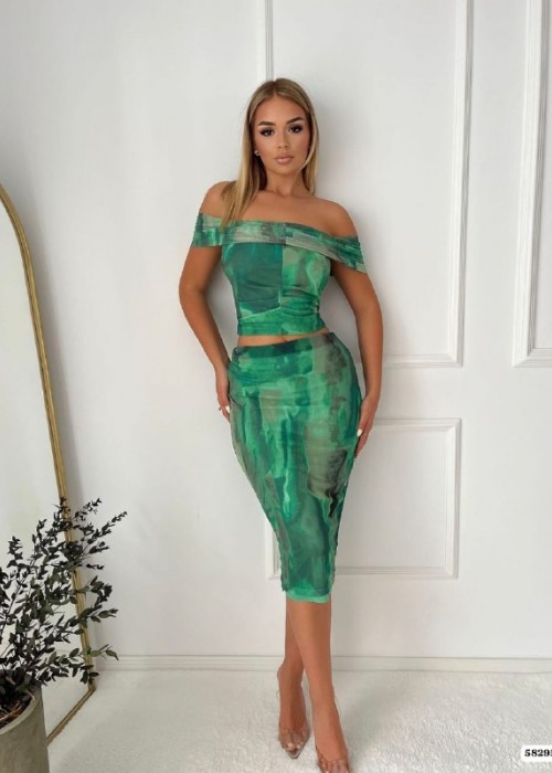 211456 GREEN SUİT TULLE