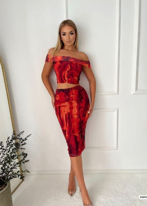211457 ORANGE SUİT TULLE