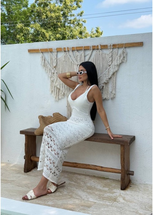 211566 BEYAZ ELBİSE TRİKO