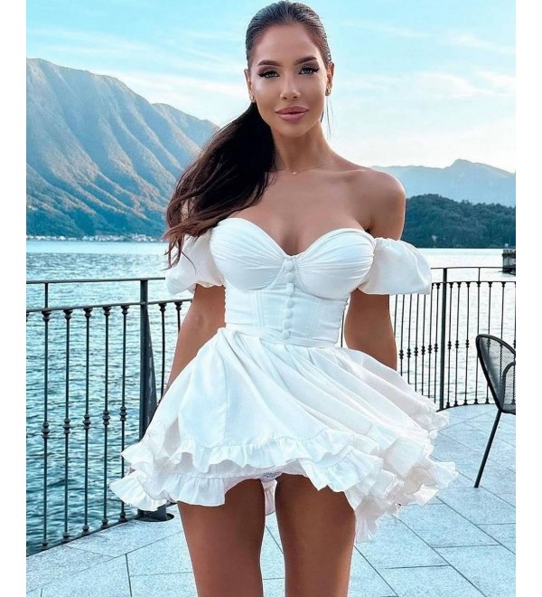 211668 BEYAZ ELBİSE DUBAİ KUMAŞ
