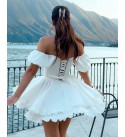 211668 BEYAZ ELBİSE DUBAİ KUMAŞ