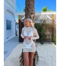 211671 BEYAZ ELBİSE PAREO
