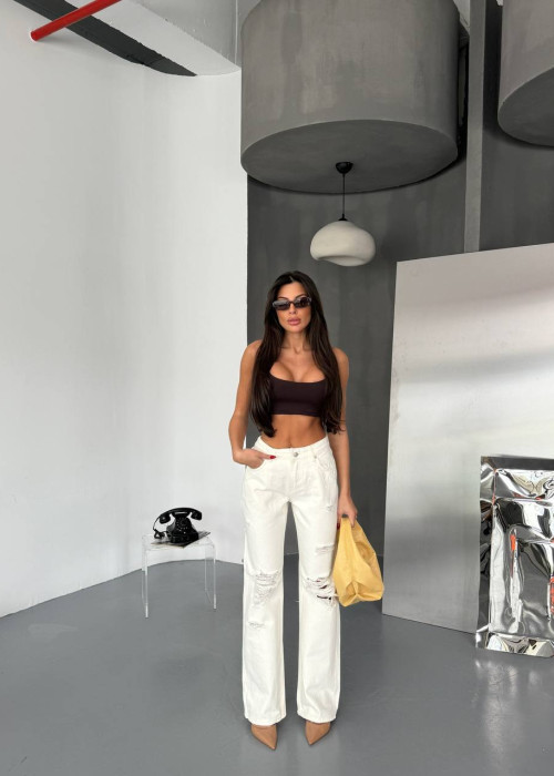 211849 BEYAZ KOT PANTOLON DENİM