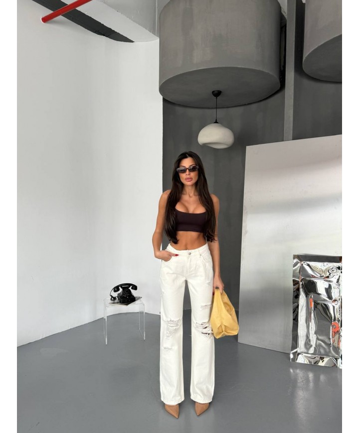 211849 BEYAZ KOT PANTOLON DENİM