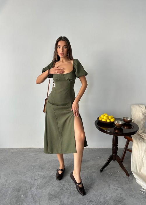 212136 KHAKI DRESS AIROBIN FABRIC