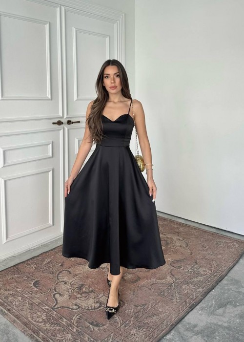 212150 BLACK DRESS SATIN FABRIC