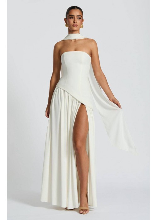 212168 WHITE COCKTAİL DRESS