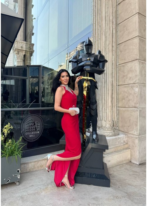 212171 RED COCKTAİL DRESS