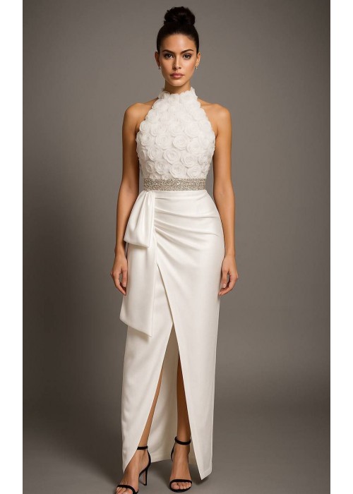 212177 WHITE COCKTAİL DRESS