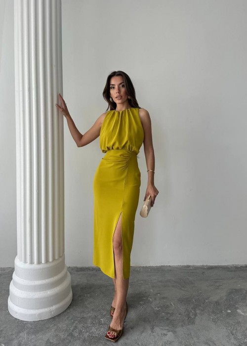 212195 Oil-green DRESS