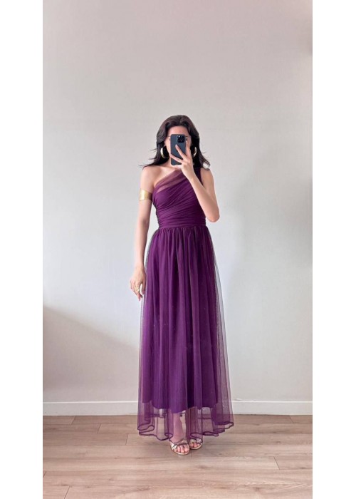 212204 PURPLE COCKTAİL DRESS