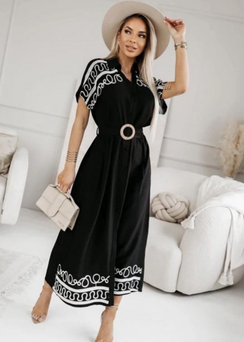 212227 BLACK DRESS Import weaving