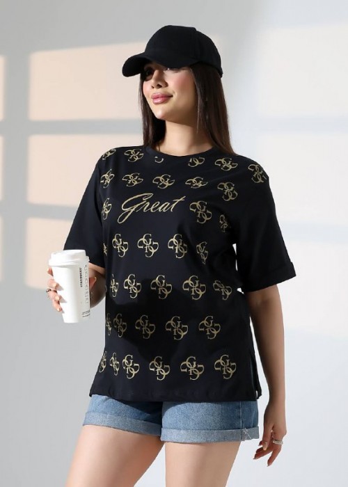 212304 BLACK T SHIRT Cotton fabric