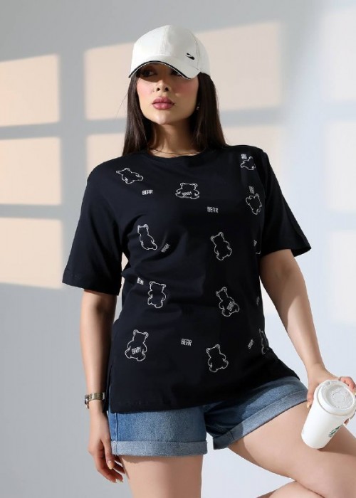 212305 BLACK T SHIRT Cotton fabric