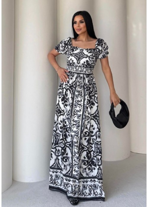 212312 PATTERNED DRESS Import Crepe