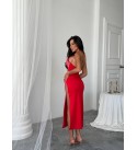 212321 KIRMIZI ELBİSE LYCRA
