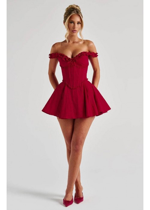 212342 BORDO DRESS Brode fabric