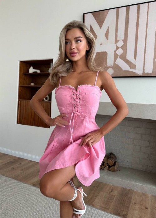 212345 PINK DRESS Denim