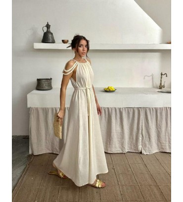 212360 KREM ELBİSE K...