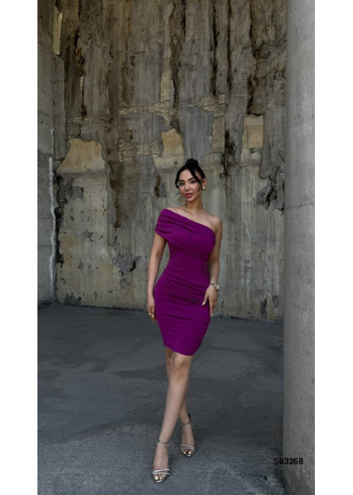 212370 Damson COCKTAİL DRESS SANDY FABRİC